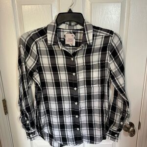 SO Womens Plaid Button-Down Shirt Size Small Monochrome Rodeo Maximalist Western